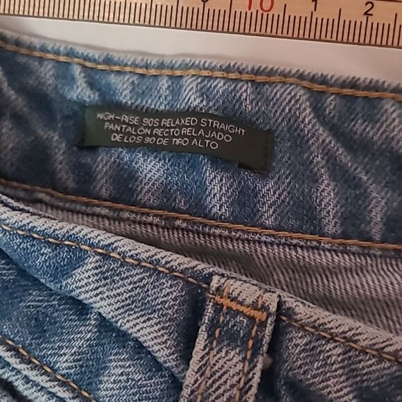 Patchwork high rise jeans size 24x29.5 90s women's retro relaxed straight leg - Picture 6 of 12